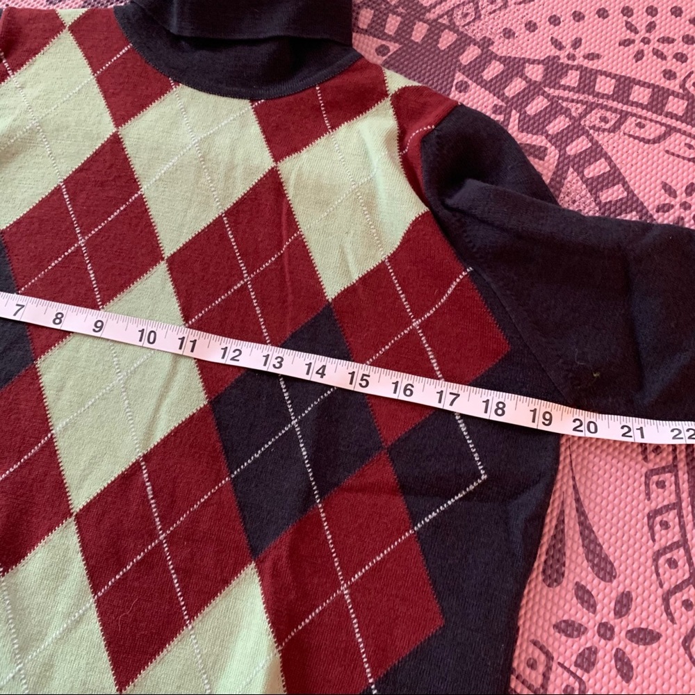 Wool argyle turtleneck sweater - Picture 6 of 8